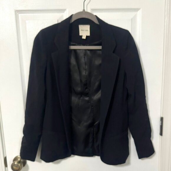 silence + noise Open Front Black Blazer, Suit Jacket, Office Wear - Picture 1 of 7